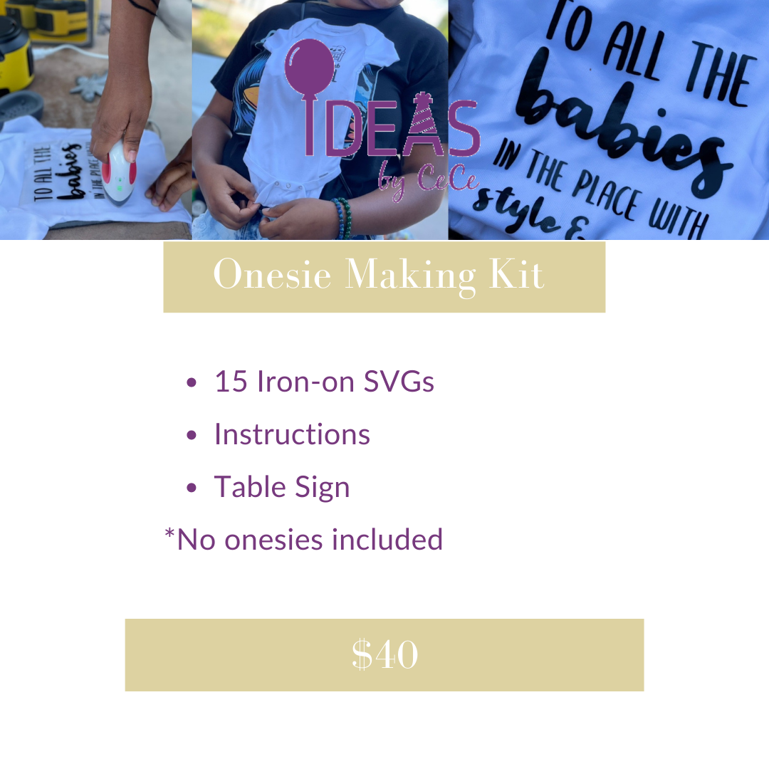 Unisex Onesie Decorating Kit/ Personalized Kraft Sign/ DIY